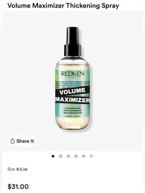 Redken Volume Maximizer Thickening Spray - Green/Black
